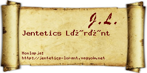 Jentetics Lóránt névjegykártya
